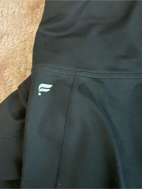 Fabletics Black High-Waist Leggings with Subtle Logo